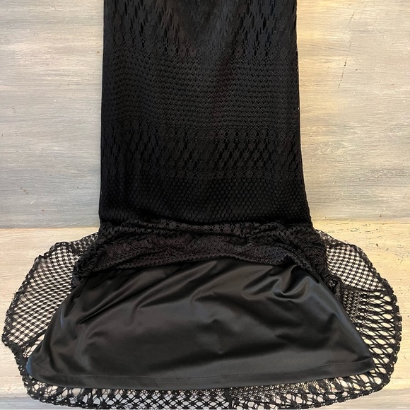 Vintage Breakin Loose Sleeveless Black Lace Full Length Formal Dress Size 5/6 GC - Picture 7 of 8